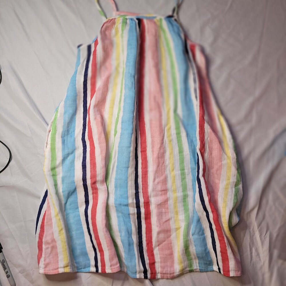 Primary striped dress with pockets, EUC, size 12